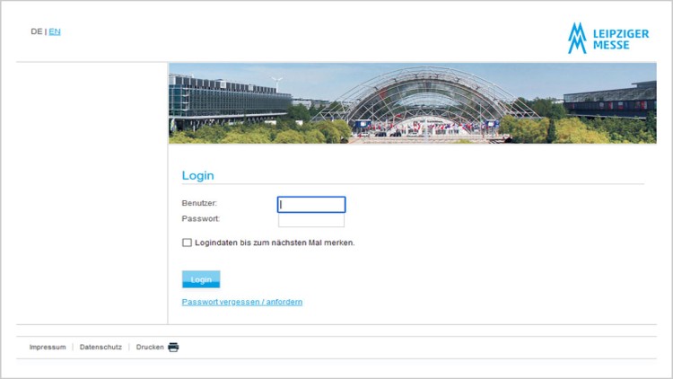 Screenshot des Shops für Dienstleistungen der Leipziger Messe.